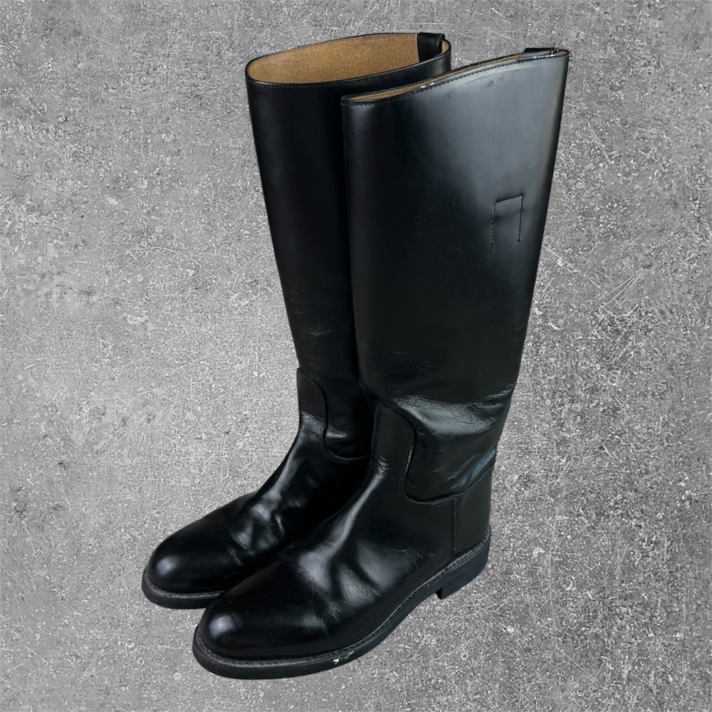 Bates Floataways Tall Leather Boots Mens 8 E Black Military Uniform Riding USA